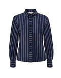 Donkerblauwe krijtstreep blouse Cavaleiro