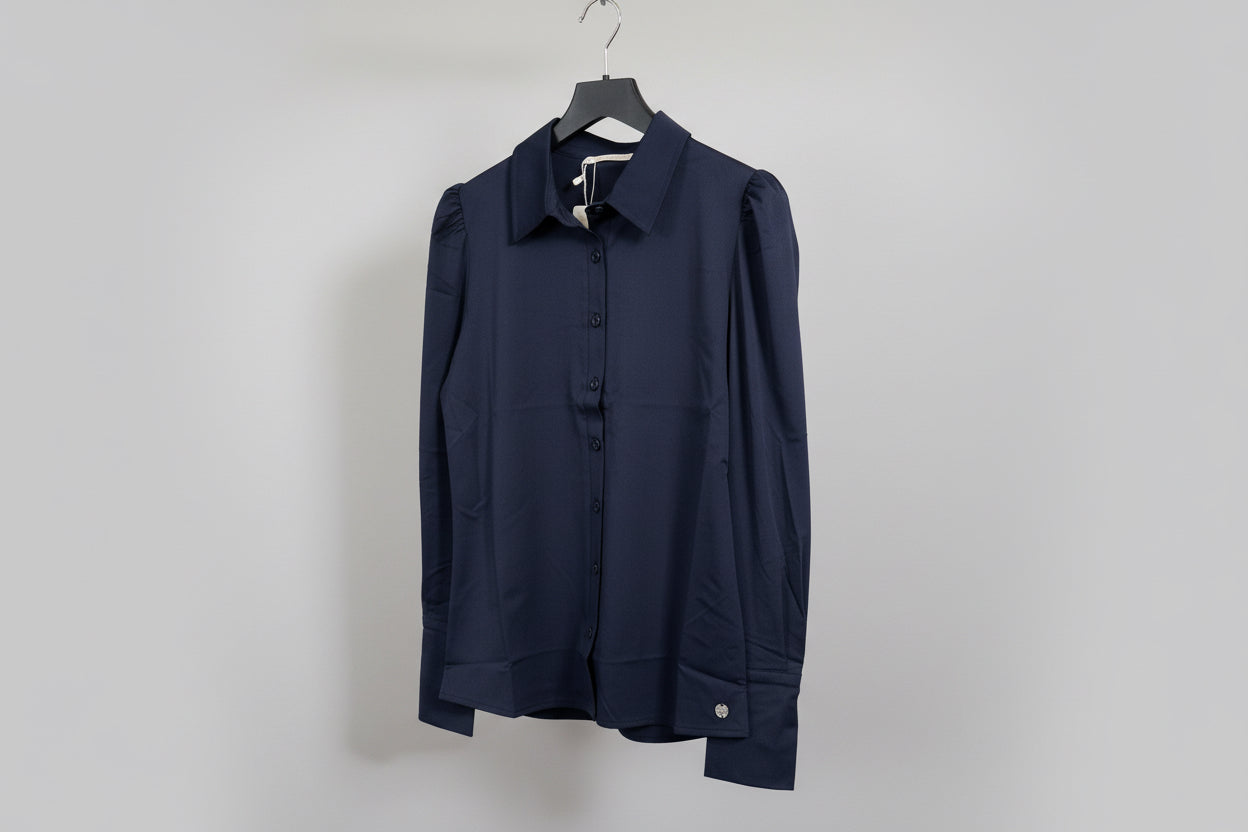 Blouse pofmouw donkerblauw Cavaleiro