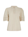 Peppercorn top met ajour mouwen