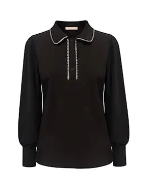 Blouse met parelkraagje Cavaleiro