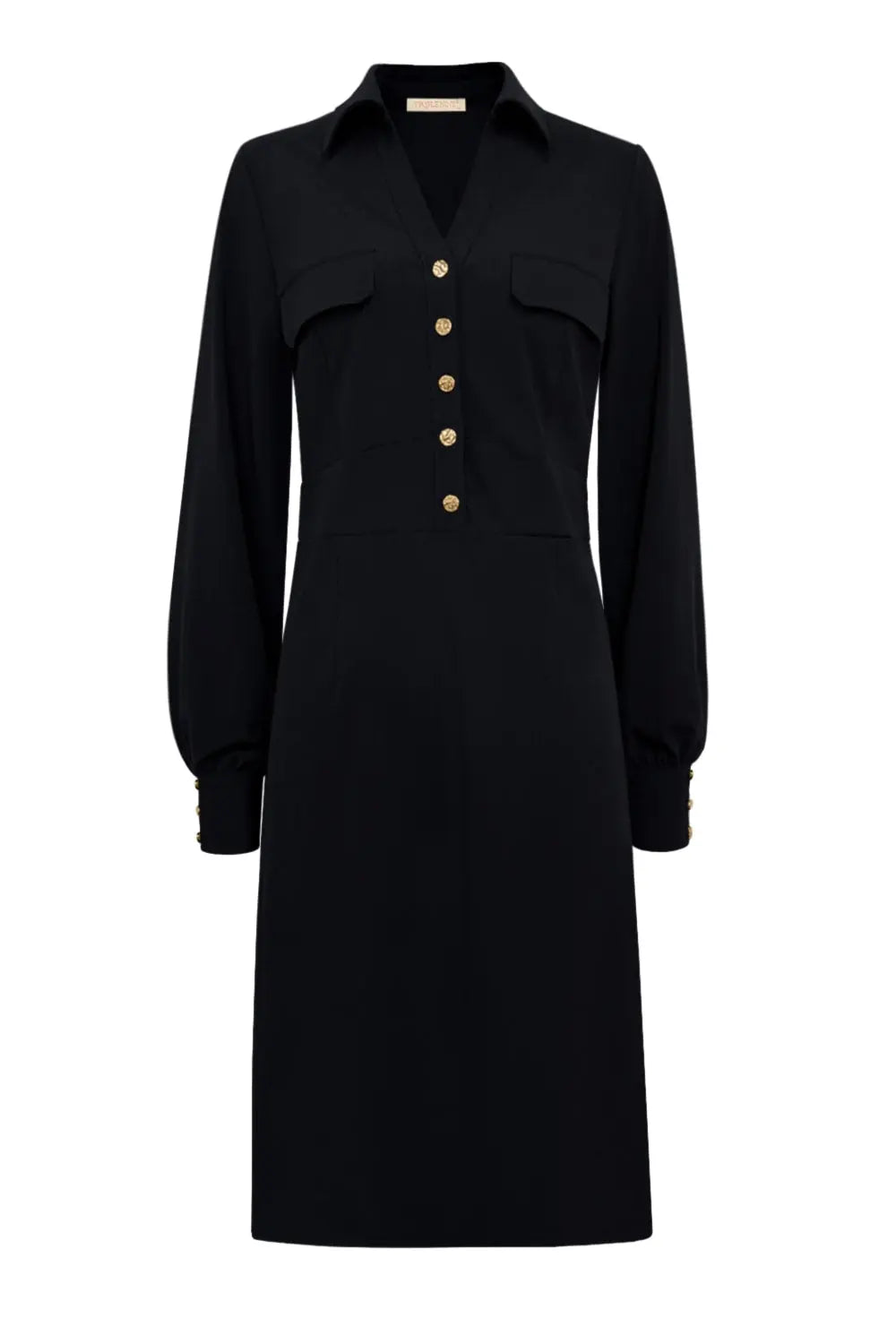 Jurk gouden knopen en lange mouwen Cavaleiro