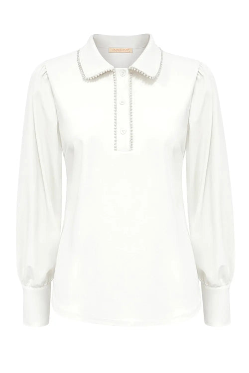 Blouse met parelkraagje Cavaleiro