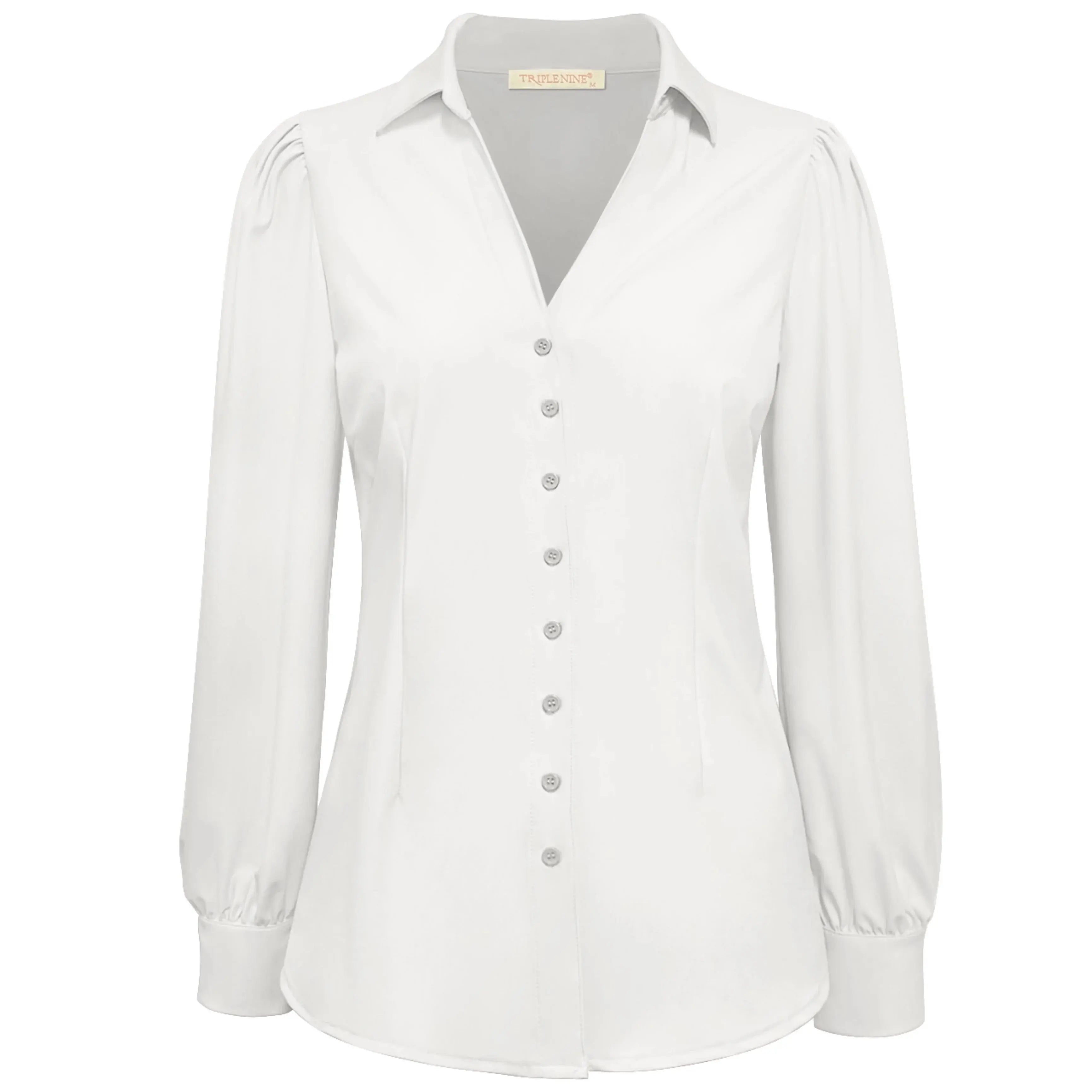 Witte blouse met uitlopende manchetten Cavaleiro