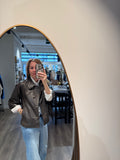Leren jas driekwart mouw