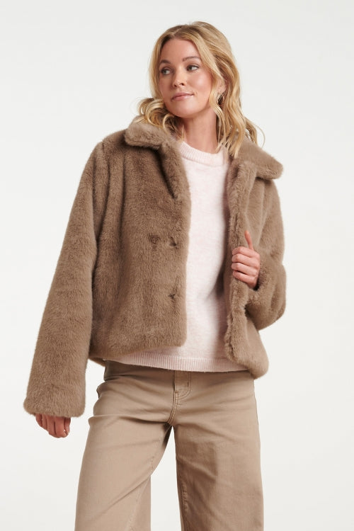 Smashed Lemon Fake Fur jas